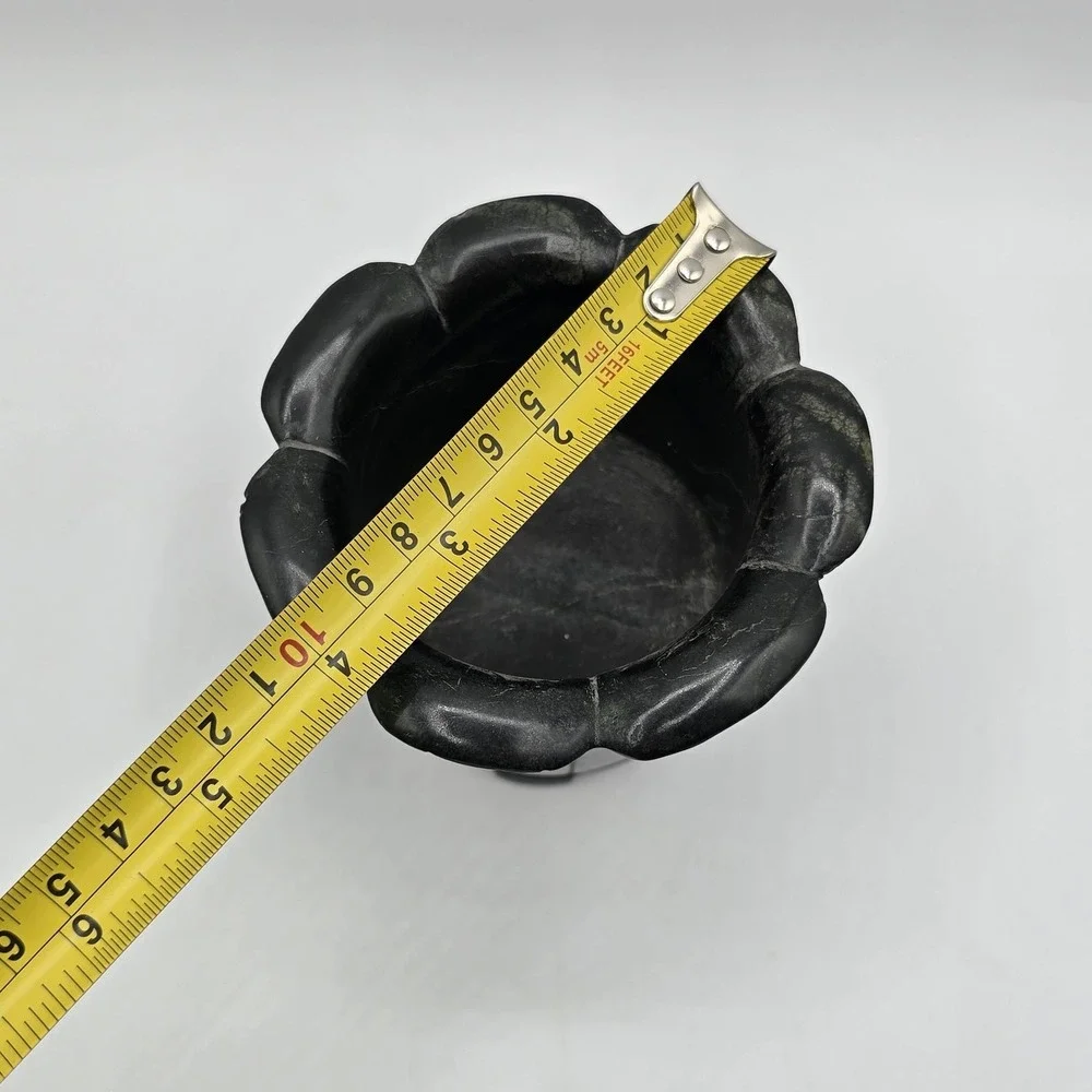 Vtg Floral Petal‎ Candleholder Or Mini Vase Stone Rock Heavy